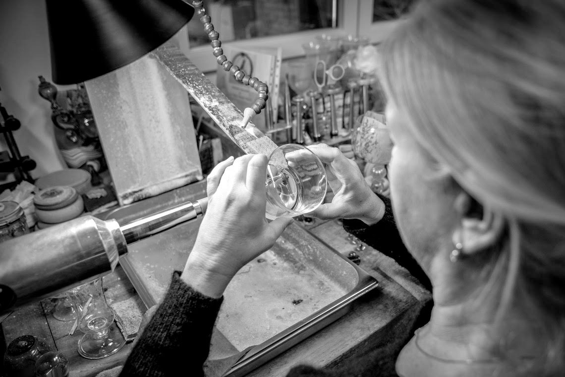 Amy West engraving glass